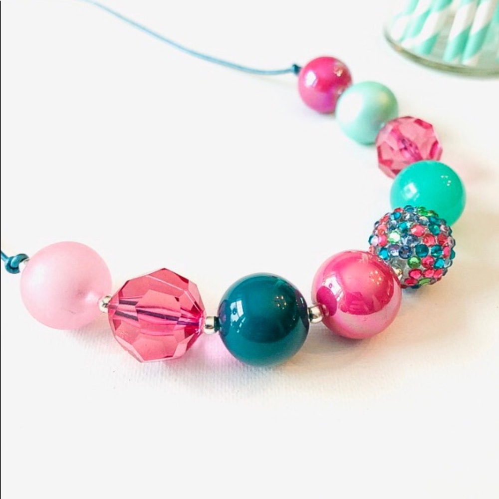 ‘Berry Blast’ Adjustable Bubblegum Bead Necklace